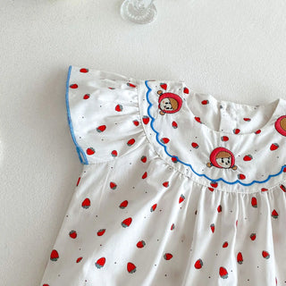 Sleeveless Strawberry Romper - RYAN AND REMI