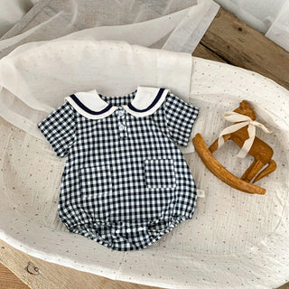Plaid Bunny Collar Romper - RYAN AND REMI