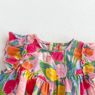 Tulip Ruffle Sleeve Romper - RYAN AND REMI