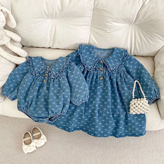 Printed Denim Sister Outfit - RYAN AND REMI