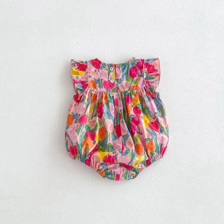 Tulip Ruffle Sleeve Romper - RYAN AND REMI