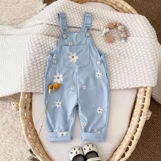 Flower Embroidery Loose Jumpsuit - RYAN AND REMI