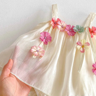 3D Flower Strap Romper - RYAN AND REMI