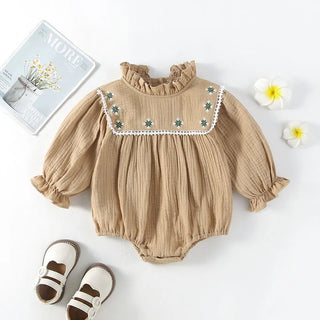Ruffled Collar Long Sleeve Romper - RYAN AND REMI
