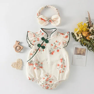 Mandarin Fly Sleeve Romper Set - RYAN AND REMI