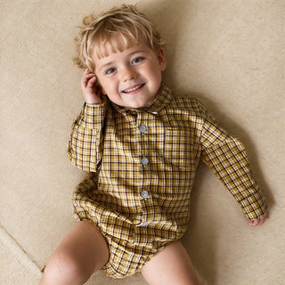 Boys Button Up Bodysuit - RYAN AND REMI