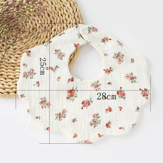 Muslin Round Petal  Infant Bib - RYAN AND REMI