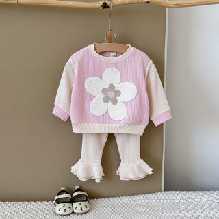 Flower Embroidered Frill Pants Set - RYAN AND REMI