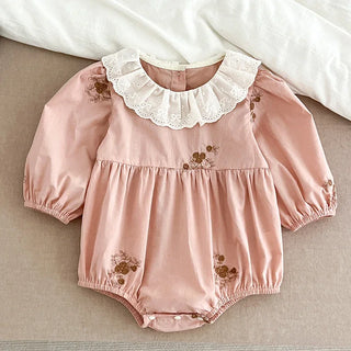 Lace Collar Flower Romper - RYAN AND REMI