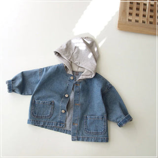 Kids Hooded Denim Jacket - RYAN AND REMI