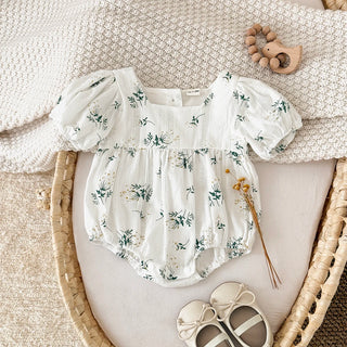 Puff Sleeve Garden Romper - RYAN AND REMI