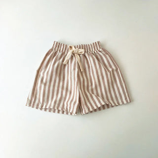 Striped Loose Linen Cotton Shorts - RYAN AND REMI