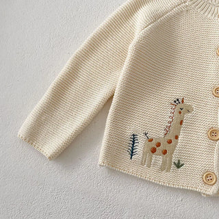 Animal Embroidery Sweater Cardigan - RYAN AND REMI