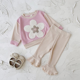 Flower Embroidered Frill Pants Set - RYAN AND REMI