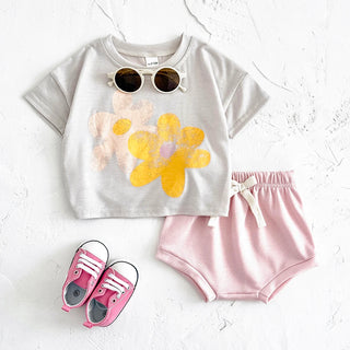 Flower Print T shirts Shorts Set - RYAN AND REMI