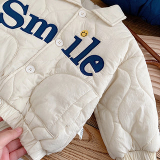 Smile Embroidery Puff Jacket - RYAN AND REMI