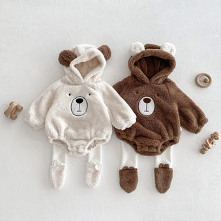 Baby Teddy Bear Warm Cozy Hooded Outfit - RYAN AND REMI