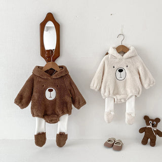 Baby Teddy Bear Warm Cozy Hooded Outfit - RYAN AND REMI