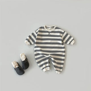 Casual Long Sleeve Striped Romper - RYAN AND REMI