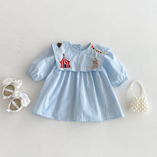 Lapel Navy Style Dress - RYAN AND REMI