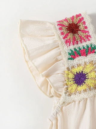 Fly Sleeve Patch Romper - RYAN AND REMI