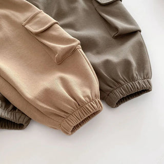 Solid Cargo Jogger Pants - RYAN AND REMI