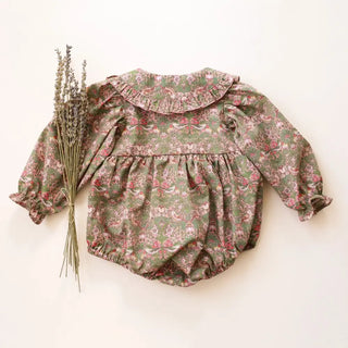 Vintage Floral Romper for Baby Girls: Perfect for Spring Weddings - RYAN AND REMI