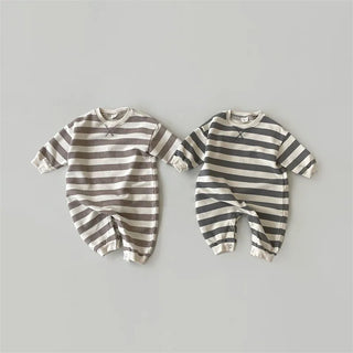 Casual Long Sleeve Striped Romper - RYAN AND REMI