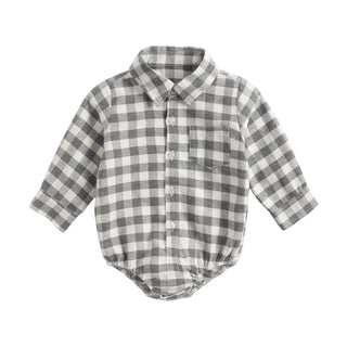 Boys Button Up Bodysuit - RYAN AND REMI