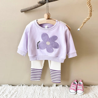 Purple Stripe Floral Set - RYAN AND REMI