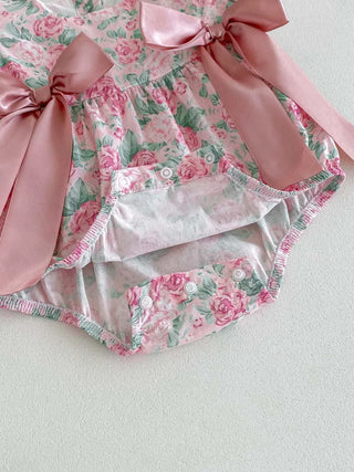 Floral Puff Sleeve Romper Set - RYAN AND REMI