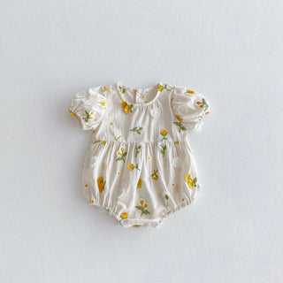3D Daisy Embroidery Romper - RYAN AND REMI