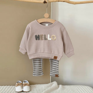 HELLO Striped Pants Set - RYAN AND REMI