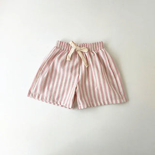 Striped Loose Linen Cotton Shorts - RYAN AND REMI