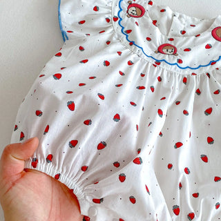 Sleeveless Strawberry Romper - RYAN AND REMI