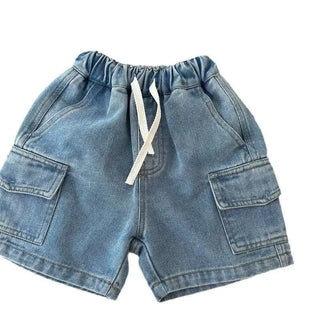 Drawstring Denim Cargo Shorts - RYAN AND REMI