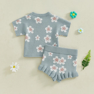 Floral Knit Short Set - RYAN AND REMI