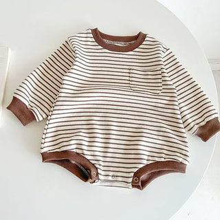 Casual Stripe Cotton Bodysuit - RYAN AND REMI