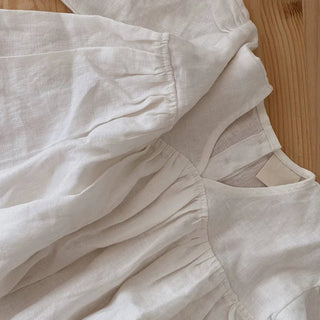 Long Sleeve Linen V-neck Dress - RYAN AND REMI