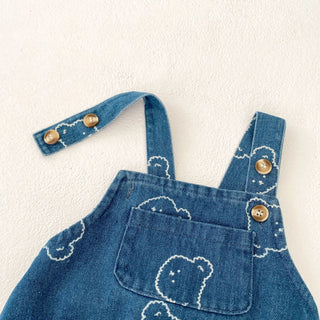 Bear Printed Denim Jumpsuit - RYAN AND REMI