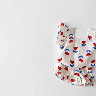 Red Flower Print Set - RYAN AND REMI