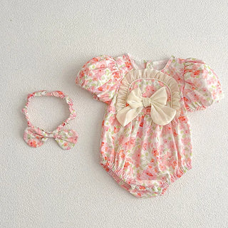 Sorbet Ruffle Floral Romper - RYAN AND REMI