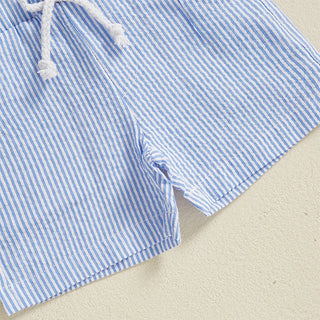 Boys Casual Stripe Shorts Set - RYAN AND REMI