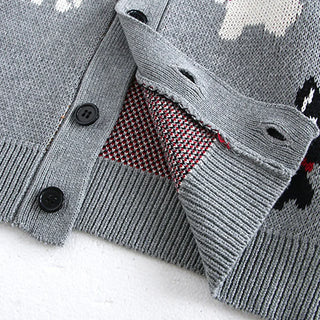 Jacquard Dog Cardigan Knitted Sweater - RYAN AND REMI