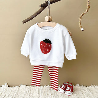 Fuzzy Fruit Stripe Pants Set - RYAN AND REMI