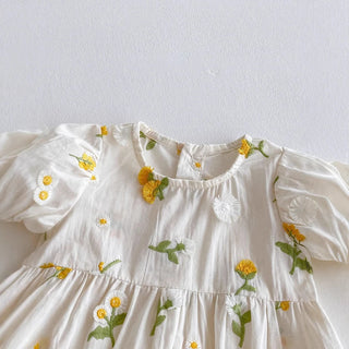 3D Daisy Embroidery Romper - RYAN AND REMI