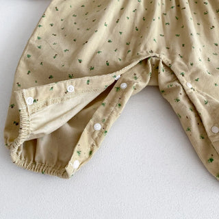 Corduroy Floral Lapel Jumpsuit - RYAN AND REMI