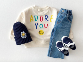 Adore You Long Sleeve Smiley Sweater - RYAN AND REMI