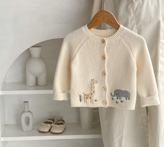 Animal Embroidery Sweater Cardigan - RYAN AND REMI