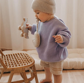 Oversized Knitted Round Neck Sweater - RYAN AND REMI